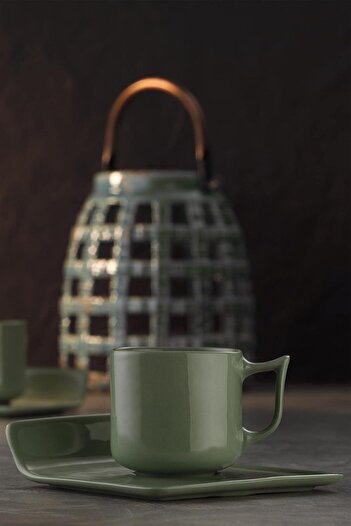 STOREMAX Goldwhirl Despina 4 Piece Coffee Set for 2 Persons Green Trendflash 467437