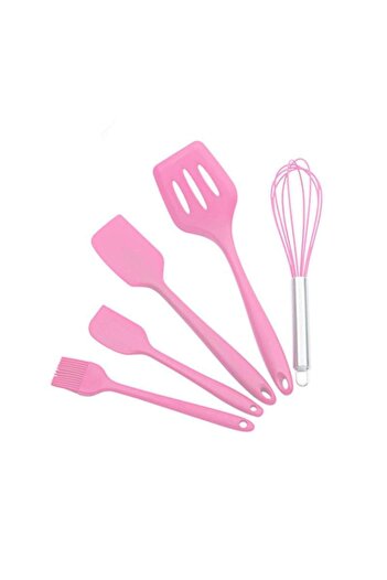 SIKS Set of 5 SIKS® Heat-Resistant Silicone Kitchen Utensils, Whisk, Brush, Large Spatula