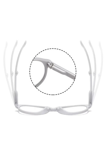 Generic MINI folding reading glasses + 2.00 unisex, ultra light with box, anti blue light – WHITE