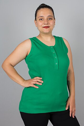 Truva XXL Plus Size Cotton Combed Ribbed Snap Sleeveless T-Shirt – Comfortable and Stylish Choice!