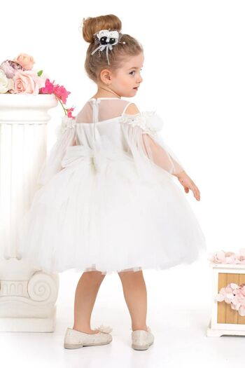 lumo bella kids Tulle Girl's Evening Dress with Shoulder Detail
