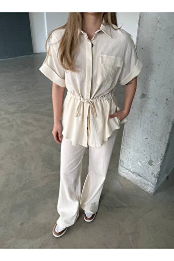 Ecenin Favorileri Cotton Trousers Shirt Set