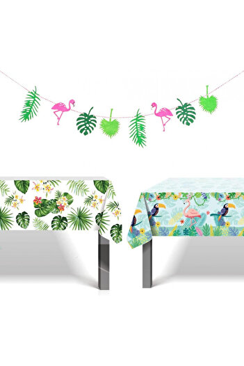 Amycute Set of 2 tablecloths and a banner Amycute, multicolor, plastic, 130 x 220 cm