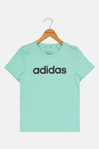 adidas Kids Girl Sportswear Fit Short Sleeve Outdoor Top, Green