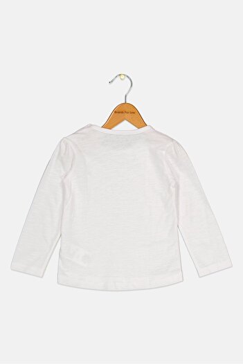 Fox Toddlers Girl Graphic Print Long Sleeve T-Shirt, White