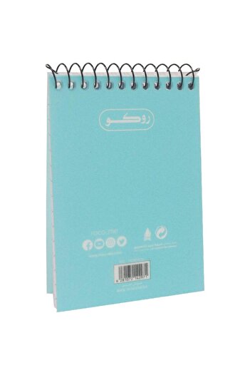 Roco Pocket Memo Notebook – 160 Pages, 7.9 x 11.2 cm, Lined, Aqua Cover