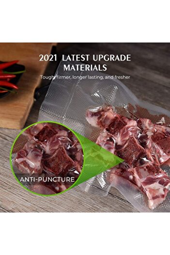 Zibba Life Embossed Vacuum Bags, Set 100 Pieces 15x25 cm, Zibba Life™, Compatible with Any Vacuum Machine