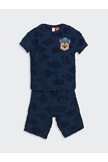 LC Waikiki Lcw Kids Indigo Paw Patrol Printed Boys T-Shirt and Shorts Pack of 2