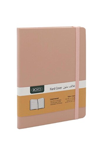 Roco Embossed Notebook with Elastic Band – 14 x 20 cm, 160 Pages, Lined, Peach