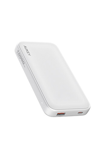 AUKEY PB-Y46 Spark Go 10,000mAh, 15W PD, Fast Charging Power Bank,1xUSB-A and 1xUSB-C, White.