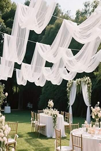Massaltay White Dream Tulle Fabric 1m – Elegance for Fashion and Decoration