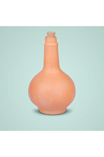 Generic Terrapura Unglazed Handmade Terracotta Bottle 900 ml with Cork. Unique Shape Self Cooling. Organic a