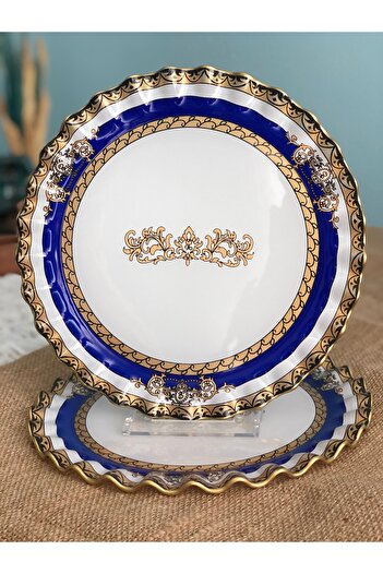 B&M Crown Patterned Curved Serving Plate 6 Pieces