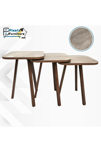 PixelsFurniture Pixel Furniture 3 Piece Square Turkish Coffee and Tea Table Set