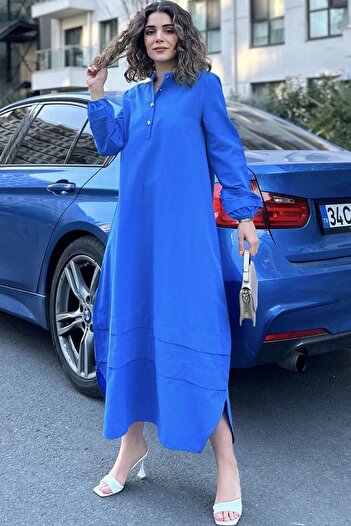 NEW LAVİVA Rochie albastră pentru femei - 700-3517