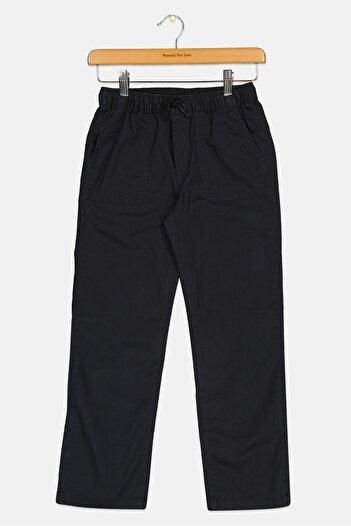 GAP Kids Boy Plain Drawstring Chino Pants, Black