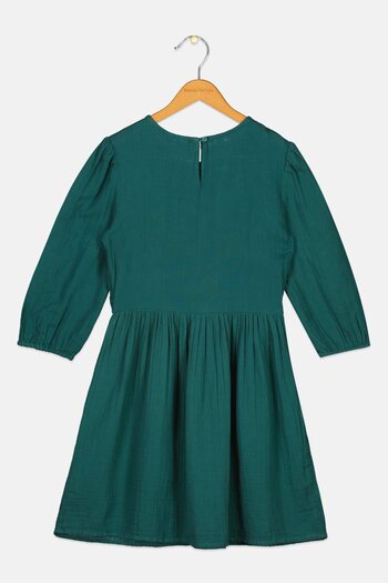 GAP Kids Girl Textured Midi Dress, Green