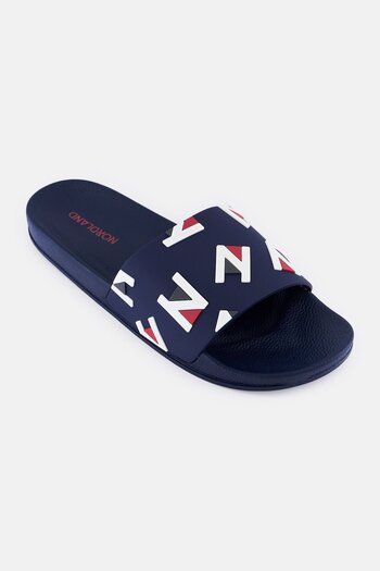 Nordland Men Brand Logo Slip On Slides, Navy