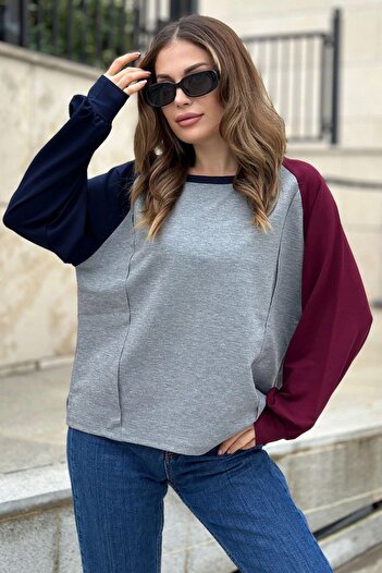 NEW LAVİVA Women's Gray Sweat - 700-3472