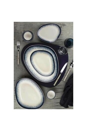 Generic Kutahya Starry Dreams Porcelain Flat Plate Blue and White 30cm BNGLX30DU890004