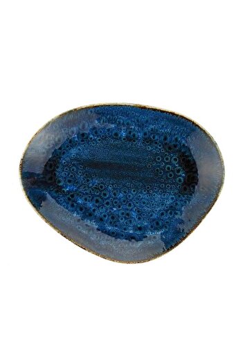 Generic Kutahya Ocean Dishwasher Safe Porcelain Flat Dinner Plate Dark Blue 30cm GLX30DU850A02