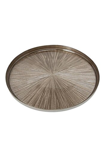 Generic Secret de Gourmet Elegant Round Shaped Glass Astra Dinner Plate Champagne 28cm