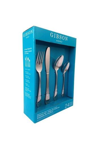 Generic GIBSON 24-Piece Mariano Dishwasher Safe Stainless Steel Flatware Set Silver 80056.24