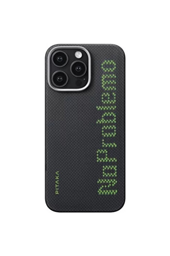 PITAKA Προστατευτική θήκη MagEZ 5 για iPhone 16 Pro NoProblemo Tactile Υφαντή, Φωσφορίζουσα