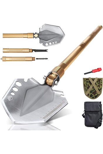 ICEBERK Folding shovel with 12 functions, Extremely stable, outdoor shovel with adjustable blade