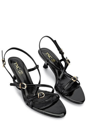 Tamer Tanca Women's Genuine Leather Black Patent Leather High Heels
