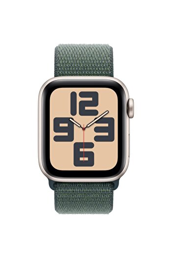 Apple Smartwatch Apple Watch SE (2024), GPS, 40mm Starlight Aluminum Case, Lake Green Sport Loop