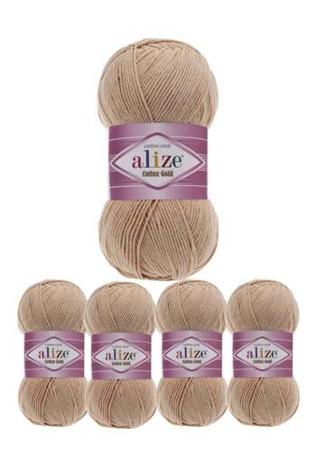 Alize Aliza Original Turkish Aliza Gold Cotton Threads, 5 Pieces