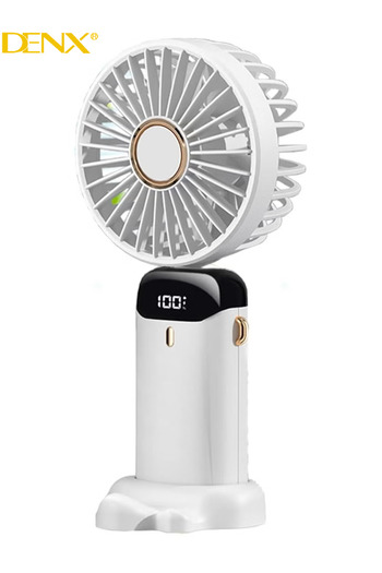 Denx Portable Electric Handheld USB Rechargeable Hand-Held Hanging Freestanding Small Fans with 5-Speed