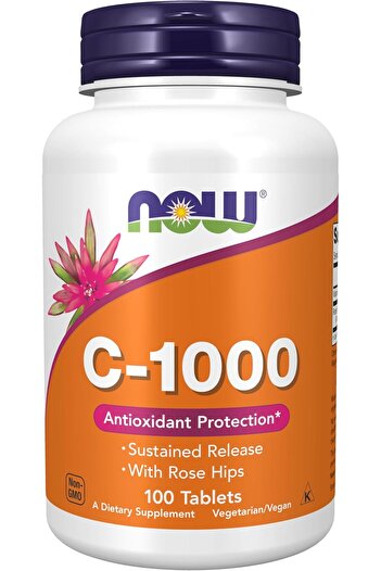 Now Foods Vitamin C-1000 Sustained Release With Rose Hip, 100 Tablets