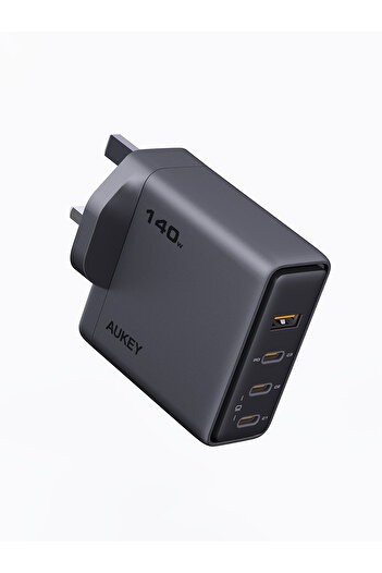 AUKEY Comet Mix4 140W PD Wall Charger with GaN Technology 3xUSB-C + 1xUSB-A PA-C6 Gray