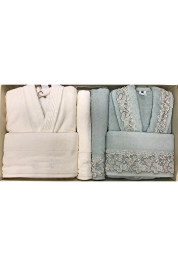 Özdilek Özdilek Bougainvillea Cream Green Family Set Bronze Set