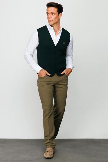 Desen Triko Men's Slim Knitwear Plain Vest Nefti