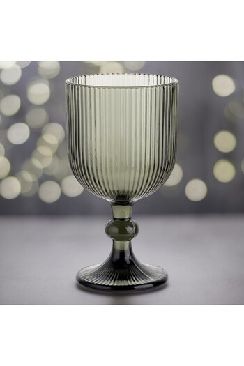 FLORINA Vacanza glass, grey glass, with stem, 370 ml