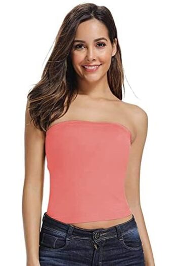 Glamroot Women's Seamless Strapless Crop Top Tube Top Inner Camisole
