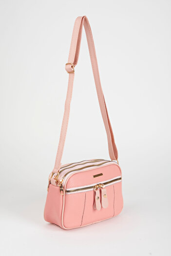 Vivaq Women's Squirrel Pink 4 Compartment Faux Leather Medium Size Zipper Closure Handbag and Shoulder Bag