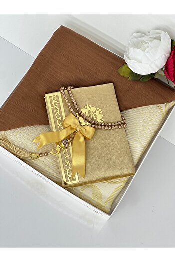 Markapolin Dowry Gift Luxury Prayer Rug Set – Yasin, Prayer Beads, Headscarf