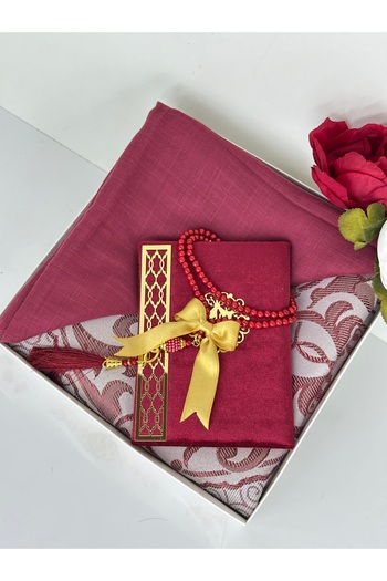 Markapolin Dowry Gift Luxury Prayer Rug Set – Yasin, Prayer Beads, Headscarf