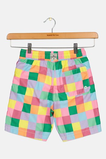 GAP Kids Boy Checkered Basic Shorts, Multicolor