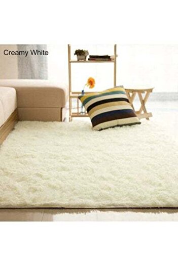 HALAMODO Anti-Skid Soft Area Rug Creamy White 80x120cm