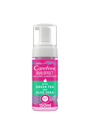 Carefree Daily Intimate Cleansing Mousse Duo Effect With Green Tea And Aloe Vera 150 ml