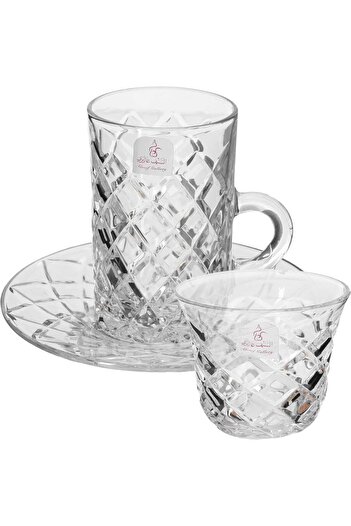 Alsaif Gallery Set of Glass Cups and Mugs by Alsaif Gallery, 18 Pieces - Transparent