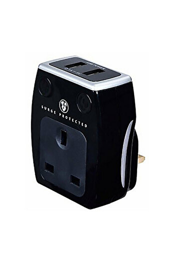 ACE 13A Fused 1 Gang Universal Adaptor Black
