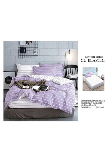 CHIRASO CHIRASO 4-Piece Bedding Set, Satin Cotton, Fitted Sheet 180x200 cm, 2 Pillowcases
