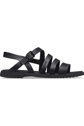 Crocs Sandale Tulum cu sclipici - negru cu sclipici/negru