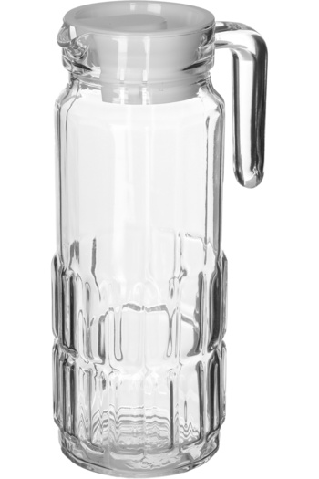Alsaif Gallery Saif Gallery Glass Pitcher, 1000ml, Clear Lid